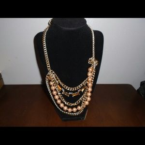 T&J STUNNING CUBAN LINK/PEARLS/GEMS NECKLACE