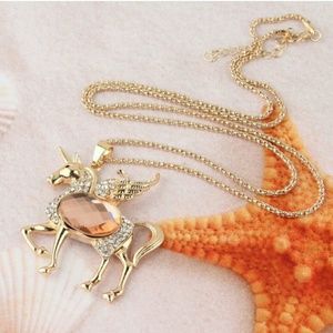 Beautiful Gold Unicorn Necklace