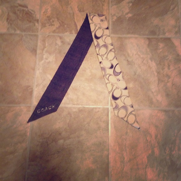 Tan and black silk scarf