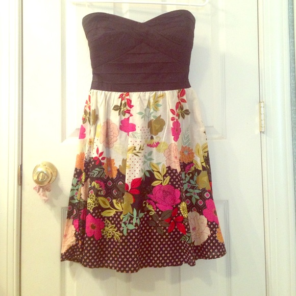 Nordstroms Colorful Strapless Dress!