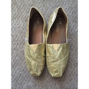 [on hold] Authentic Gold Glitter Toms!