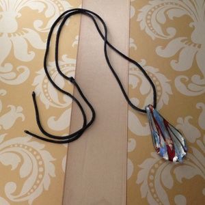 Funky hand blown glass necklace