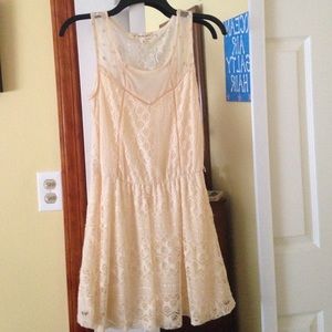Tan lace dress