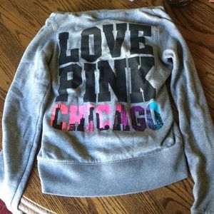 Pink Chicago zip up hoodie