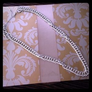 Gorgeous long silver necklace