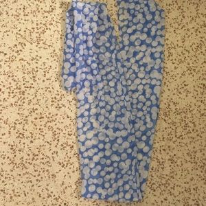 Beautiful cerulean blue polka dotted cotton scarf