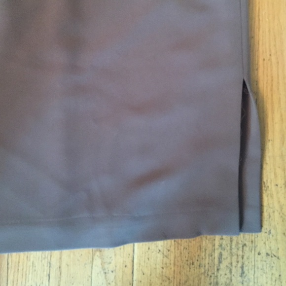 Brown formal knee length skirt with belt - Picture 3 of 4
