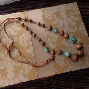 Darling wooden bead necklace!