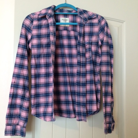 Abercrombie and Fitch Pink and blue flannel