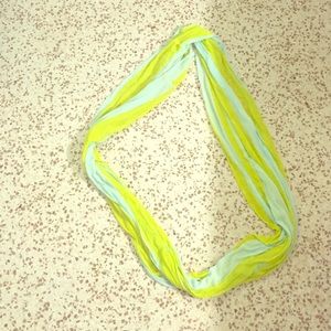 Green and blue cotton infinity scarf