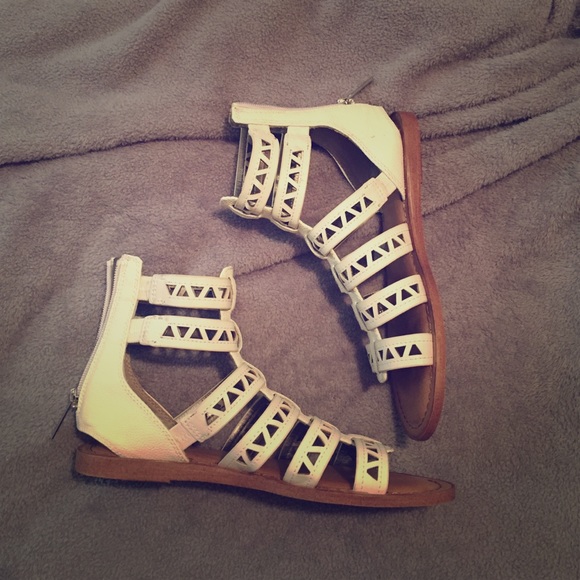 White gladiator sandals