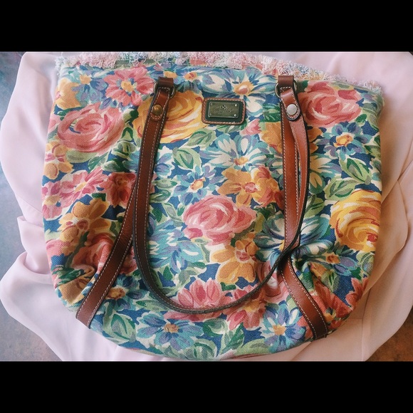 Patricia Nash floral frayed shoulder bag