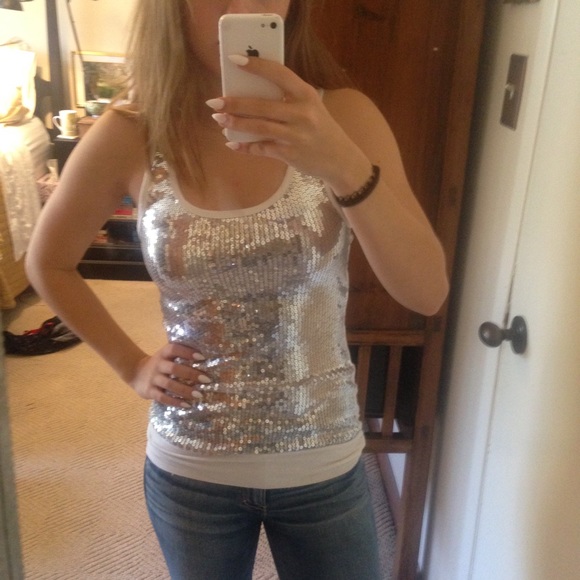 Silver Sequin Tank