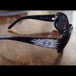Chanel rare crystal black sunglasses without box