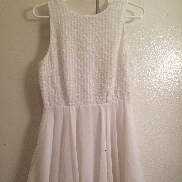White sequin top skater dress