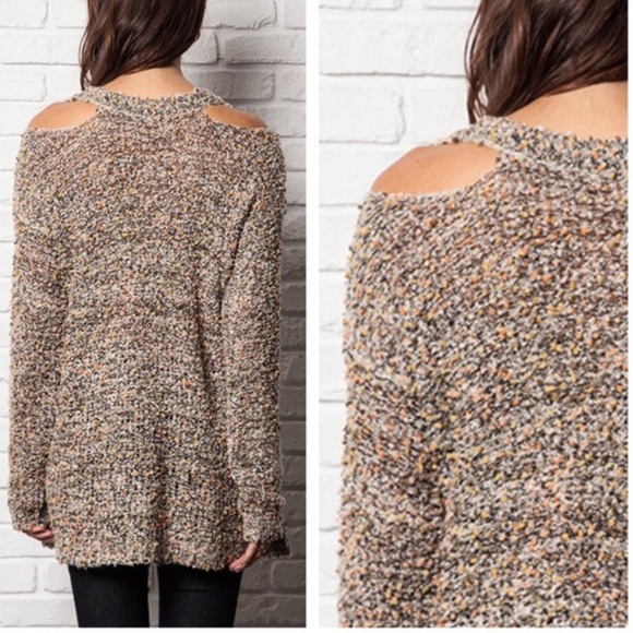 Open Shoulder Knit Sweater - Picture 2 of 3