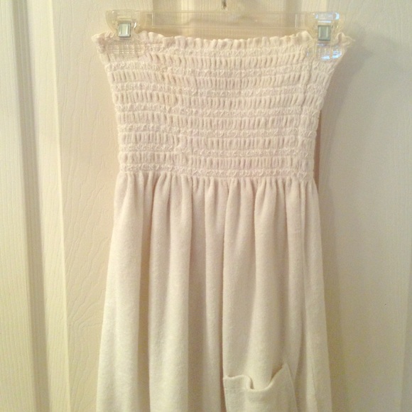 Juicy Couture White Velour Strapless Coverup