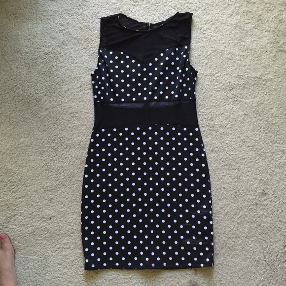 Mesh polka dot tight dress - Picture 1 of 2