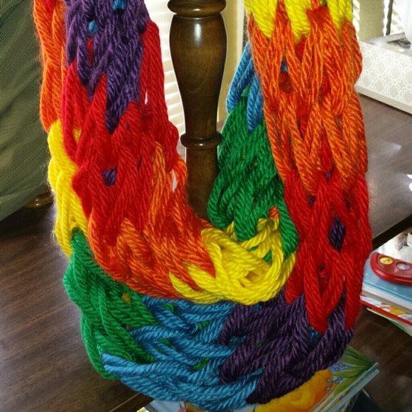 Handmade, arm-knitted infinity scarf!