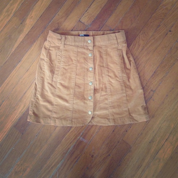 BDG corduroy snap-up skirt with front pockets