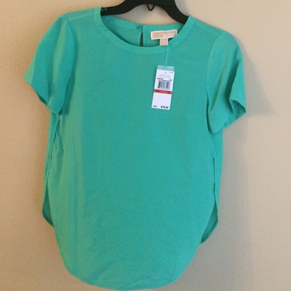 MICHAEL KORS Mint Green Short Sleeve Top