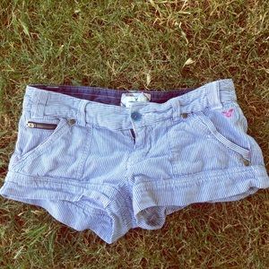 American Eagle Blue Striped Shorts