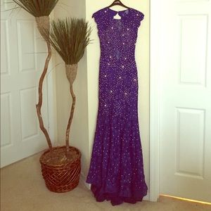 Jovani Royal Evening Gown with Open back
