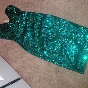 Green sparkle dress