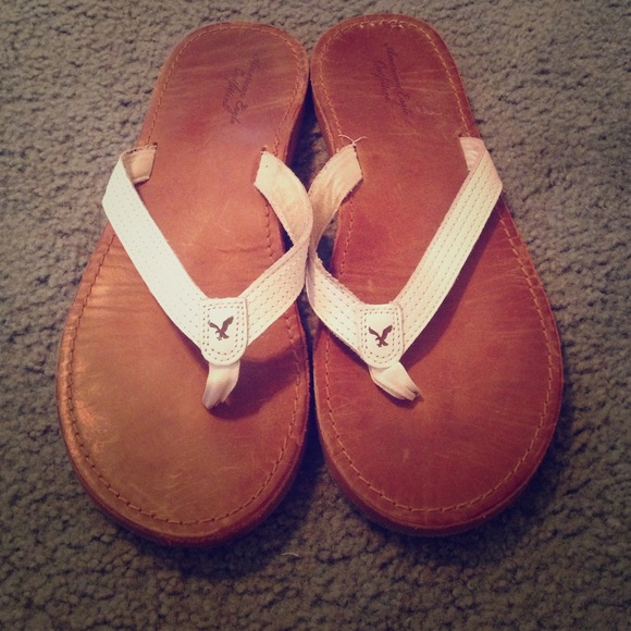 Leather flip flops