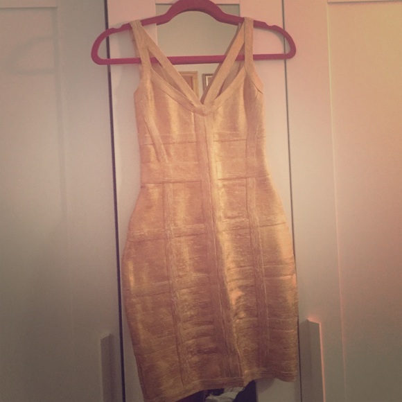 Rose gold bandage dress