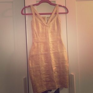 Rose gold bandage dress