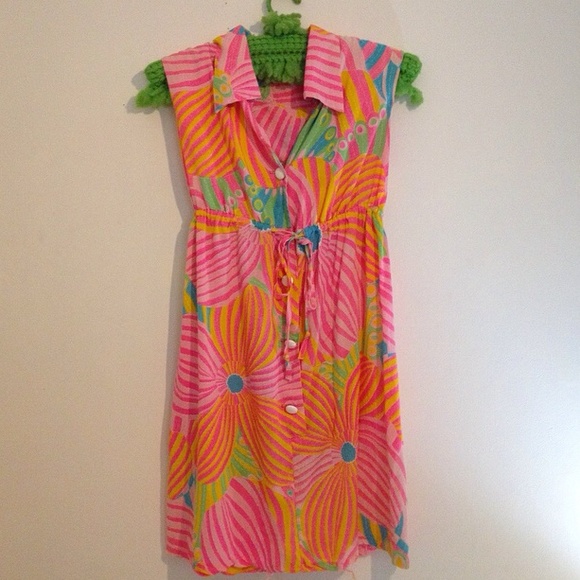 💖 70s floral psychedelic mini dress vintage vtg