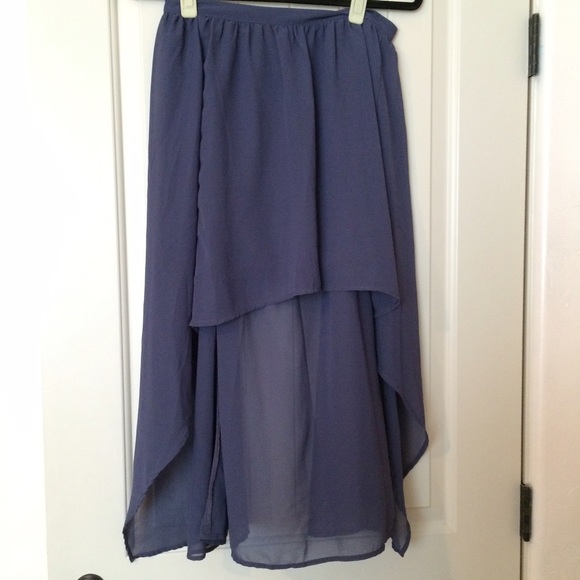 Rubbish Hi-low skirt in periwinkle