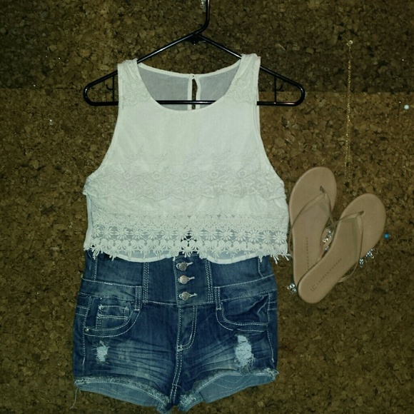 Cream crop top