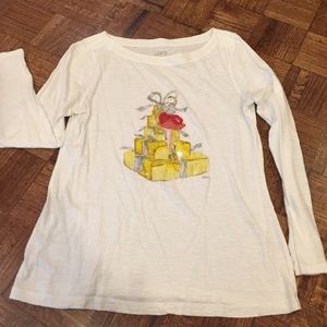 Ann Taylor LOFT decorative long sleeve tee - large