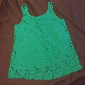 Green lace tank