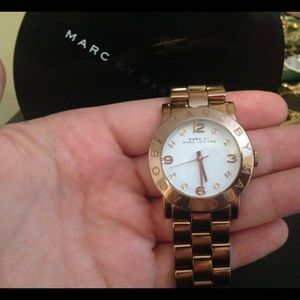 Rose gold watch in box