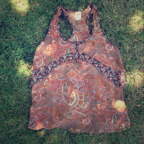 Printed Sheer Top