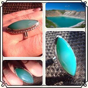 BLUE LAGOON Botswana Agate Ring Sz 9 MAKE AN OFFER
