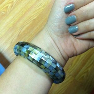 Shades of gray mosaic bangle