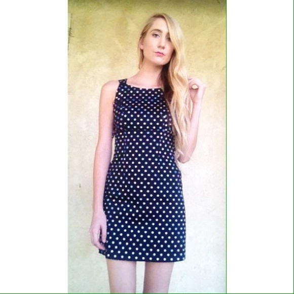 Black & white rockabilly inspired polka dot dress