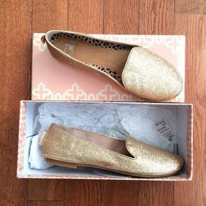 Gianni Bini Gold Glitter Flats/ loafers-new in box