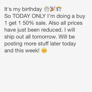 SALE CAUSE MY BDAY