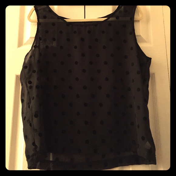 Sheer American Apparel polka-dotted tank top
