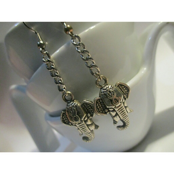 Handmade elephant dangle earrings