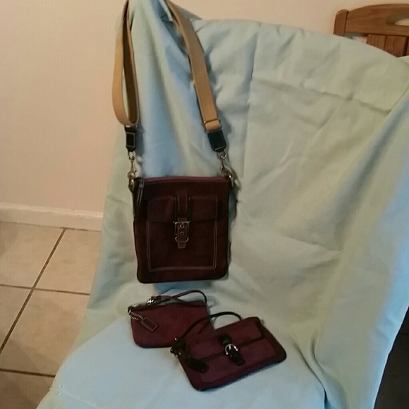 Coach Burgundy suade set