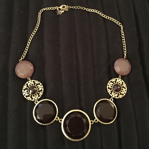 Black and purple statement necklace