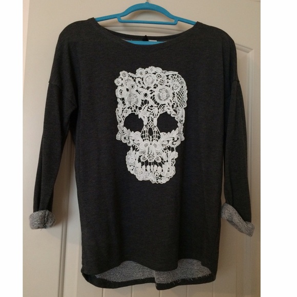 Lace skull sweater