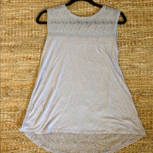 Baby blue top with lace detail back