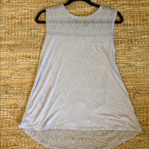 Baby blue top with lace detail back